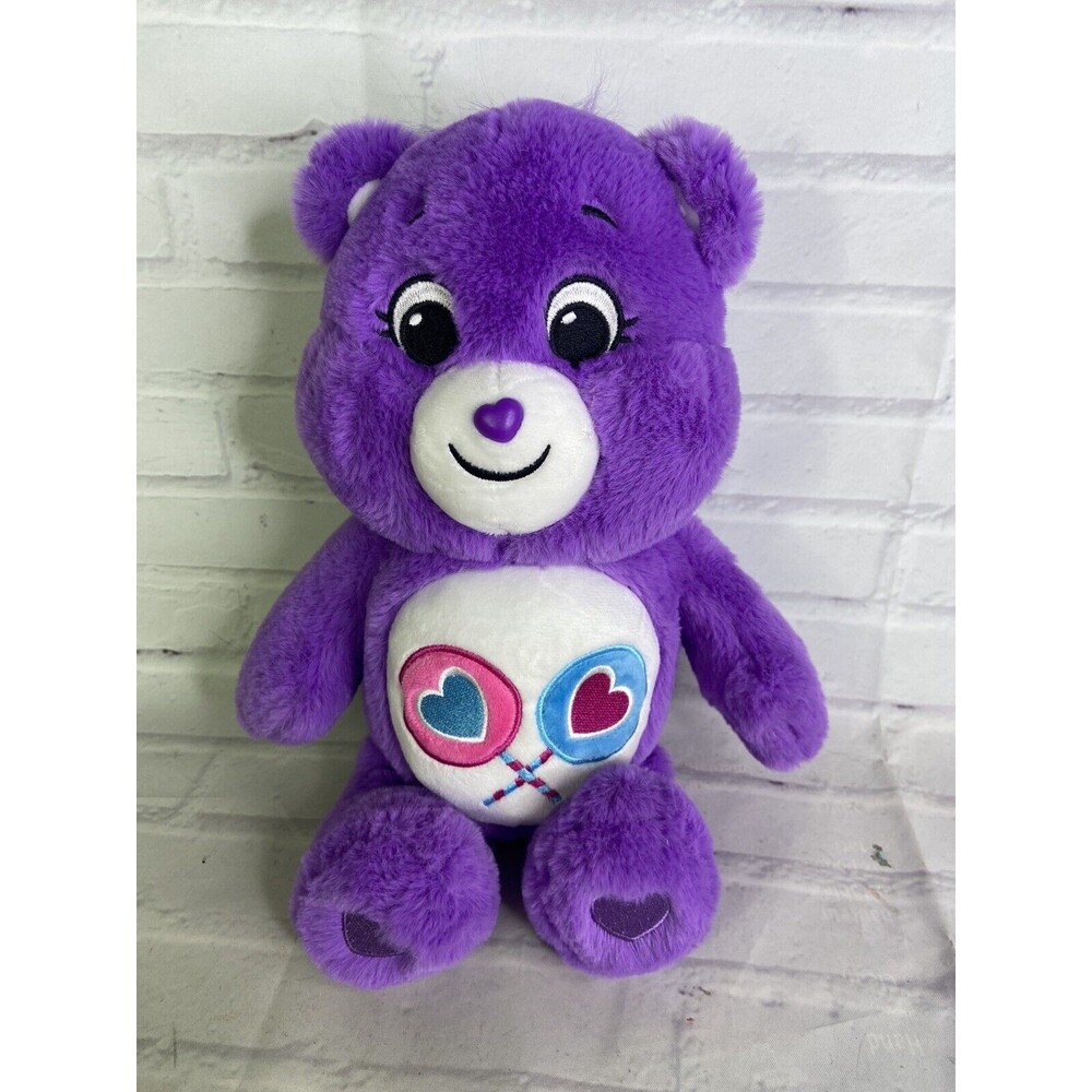 Care Bears Share Bear Plush Stuffed Animal Purple Lollipop Basic Fun 2020